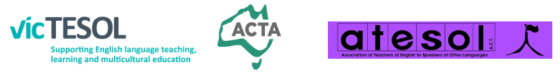 Logos of VicTESOL, ACT & ATESOL ACT