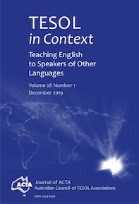 TESOL in Context, volume 28 number 1, journal cover image